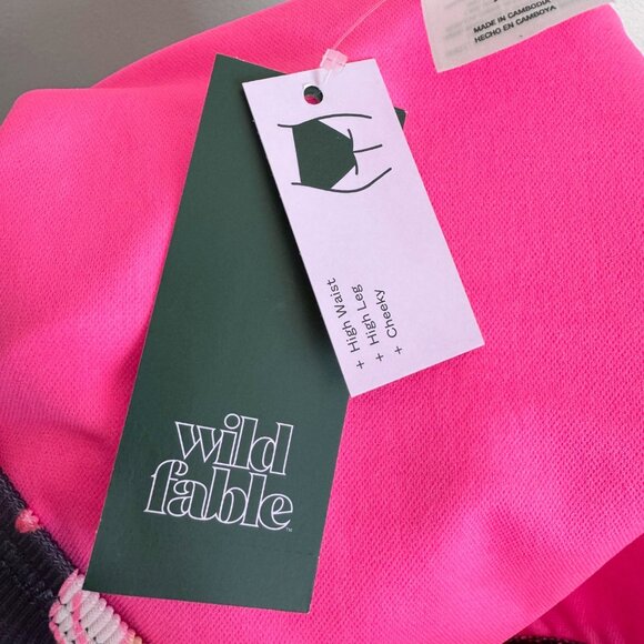 NEW Wild Fable Women's Ribbed Floral Bikini High Waist Bikini Bottom - Picture 13 of 13